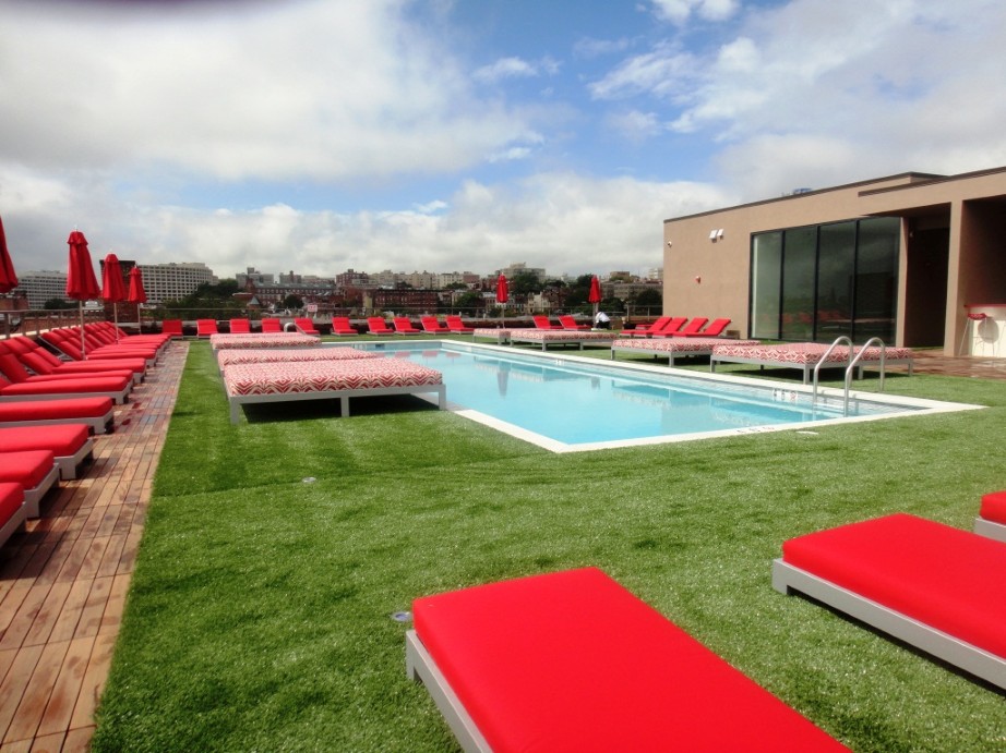 Outdoor Chaise And Trendy Outdoor Chaise Lounge Design And Red Umbrella Feat Green Lawn Plus Modern Rectangular Pool Idea Outdoor  Surprising Designs Of Outdoor Chaise Lounge 
