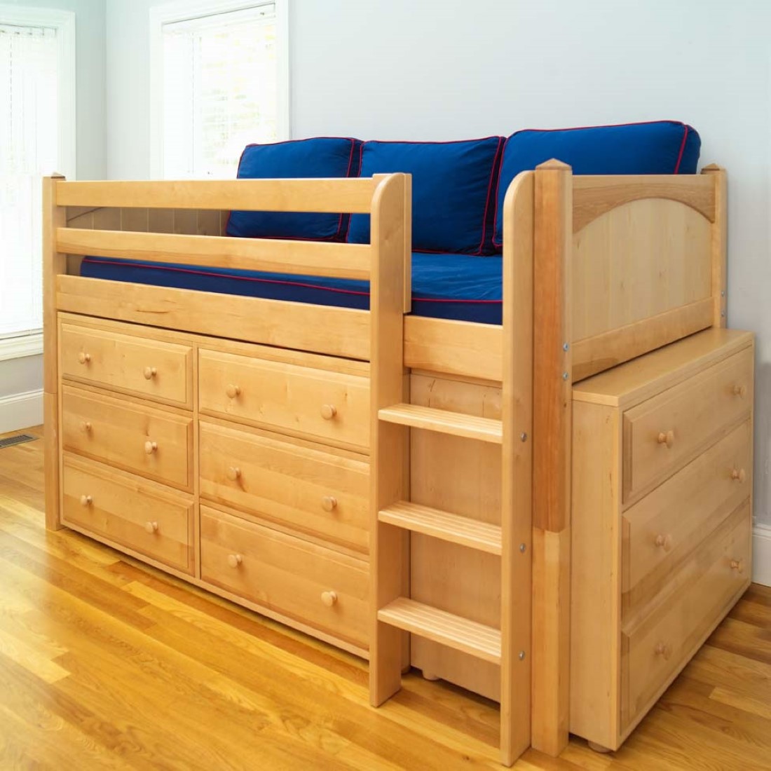 Twin Loft With Trendy Twin Loft Bed Ideas With Dark Blue Pillow Covers And Vertical Ladder From Wooden Elements Kids Room 30 Functional Twin Loft Bed Design Furniture With Desk For Kids