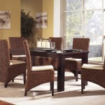 Wicker Dining Feat Trendy Wicker Dining Room Chairs Feat Yellow Accent Wall Idea Plus Black Painted Table Design Furniture  Comfortable Wicker Dining Chair To Have A Delightful Dinner 