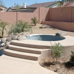 Backyard Landscaping With Tropical Backyard Landscaping Idea Combined With Round Wading Pool Plus Rock Garden Ornaments Garden  Landscaping With Rocks Present Impressing Landscape 