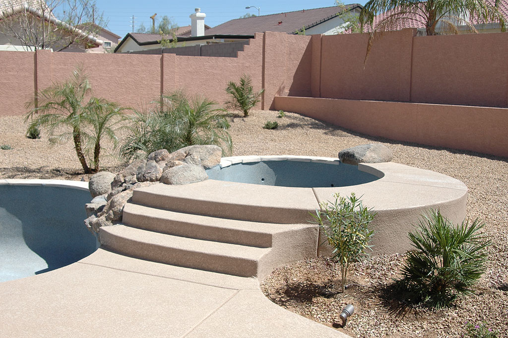 Backyard Landscaping With Tropical Backyard Landscaping Idea Combined With Round Wading Pool Plus Rock Garden Ornaments Garden  Landscaping With Rocks Present Impressing Landscape 