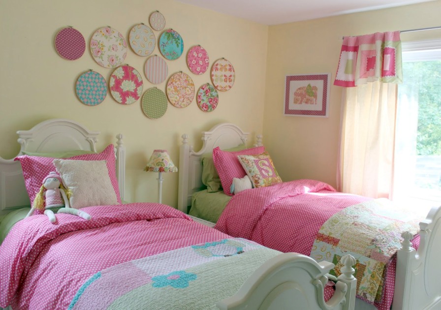 Bed Plus And Twin Bed Plus Polka Bedding And Pillows In Teenage Bedroom Embellished With Fancy Wall Decoration  Interior Design  The Most Alluring Room Ideas For Teenager 