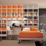 Movable Bed Modern Twin Movable Bed Furniture And Modern White Computer Chair Also Angle Poise Table Lamp Feat Cute Library Architecture Design Fetching Home Library For Private Collection