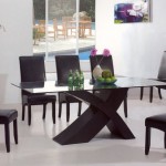 Floor Lamp Black Unique Floor Lamp Design Feat Black Leather Chairs Or Modern Dining Room Table Set Idea With Glass Top Dining Room  Recreating Overwhelming Vibe In Favorite Family Spot Via Modern Dining Room Sets 