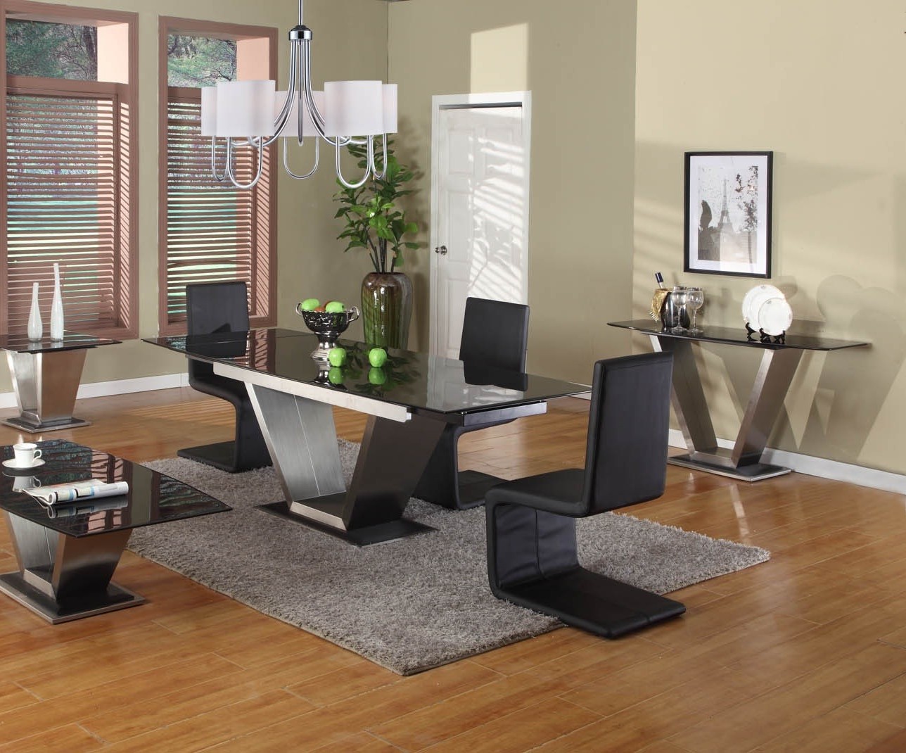 Leather Chairs Chandelier Unique Leather Chairs Also Round Chandelier Feat Awesome Granite Dining Table Design Plus Gray Shag Rug Dining Room  Granite Dining Table Brings Cool Styles 