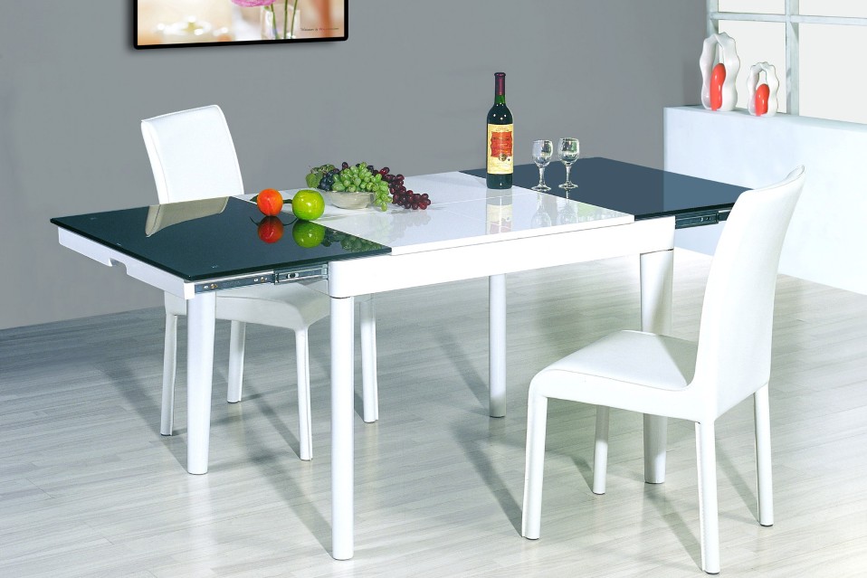 Rectangular Table Gray Unique Rectangular Table Design And Gray Painted Floor Idea Also Modern White Leather Chairs Dining Room  White Leather Dining Chairs Inducing Beauty As Well As Elegance 