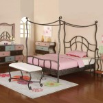 Girl Bedroom With Unusual Girl Bedroom Furniture Set With Wrought Metal Design Plus Cute Blossom Area Rug And Small Arched Window Bedroom Girl Bedroom Decoration Ideas Added With Simple Furniture