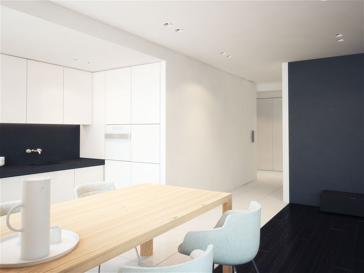 Small Dining Apartment Very Small Dining Room Modern Apartment Design With Black And White Interior Color Decorating Ideas Wooden Table Arm Chairs And White Kitchen Cabinet With Black Backsplash Ideas Apartment Practical And Functional Apartment With Minimalist Interior Style