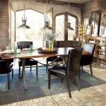 Interior Decoration Chic Vintage Interior Decoration With Shabby Chic Moroccan Dining Room Rug And Subway Brick Wall Marvelous And Attractive Dining Room Rugs