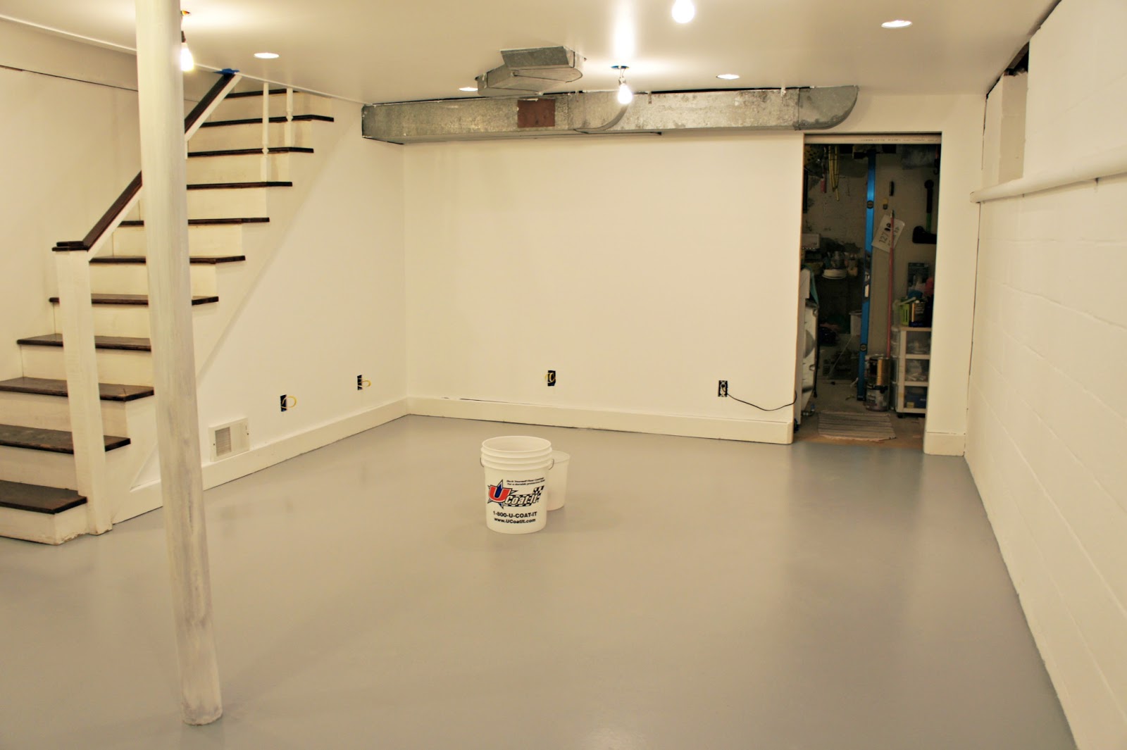 Basement Paint Using White Basement Paint Colors Design Using Minimalist Interior Combined With Concrete Floor Design Ideas For Inspiration Basement Basement Paint Colors For Soothing Purpose