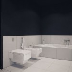 Ceramic Floor Bathroom White Ceramic Floor Tiles Modern Bathroom Apartment Design With Bathtub And Black Interior Color Decorating Ideas Apartment Practical And Functional Apartment With Minimalist Interior Style