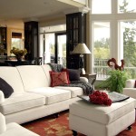 Couch And Living White Couch And Armchair For Living Room Inspiration With High Window Near Plant Decor Living Room Living Room Inspiration With Compact Interior Arrangement