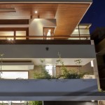 Exterior Color Modern White Exterior Color Twin Courtyard Modern House Design Lighting Ideas With Dark Wood Cladding Ceiling Spacious Modern Home With Large Windows On The Walls