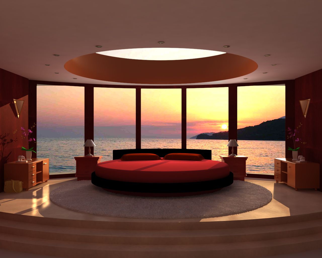 Circle Skylight Bedroom Winsome Circle Skylight For Unique Bedroom Ideas Apropos To Red And Black Bed Design Unique Bedroom Ideas Preserving The Cozy Vibe In Style