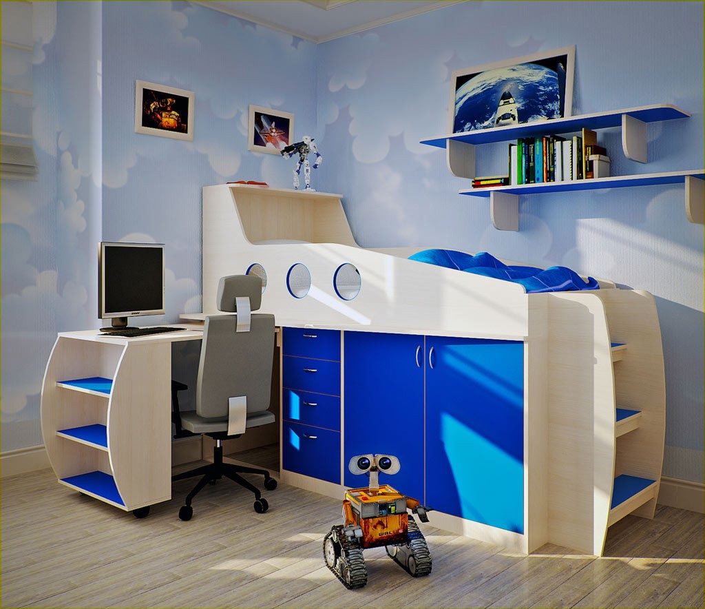 Modern White Bedroom Wonderful Modern White Blue Boy Bedroom Ideas With Bunk Bed Combined With Cupboard And Desk Furnished With Office Chair And Completed With Wall Cabinet Bedroom Boy Bedroom Ideas Which Comes With Interesting Design