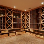 Wine Cellar With Wonderful Wine Cellar Design Decorated With Large Traditional Style Using Wooden Shelving Decor And Concrete Tile Flooring Decoration Ideas Decoration Exquisite Wine Cellar Designs For Contemporary Homes
