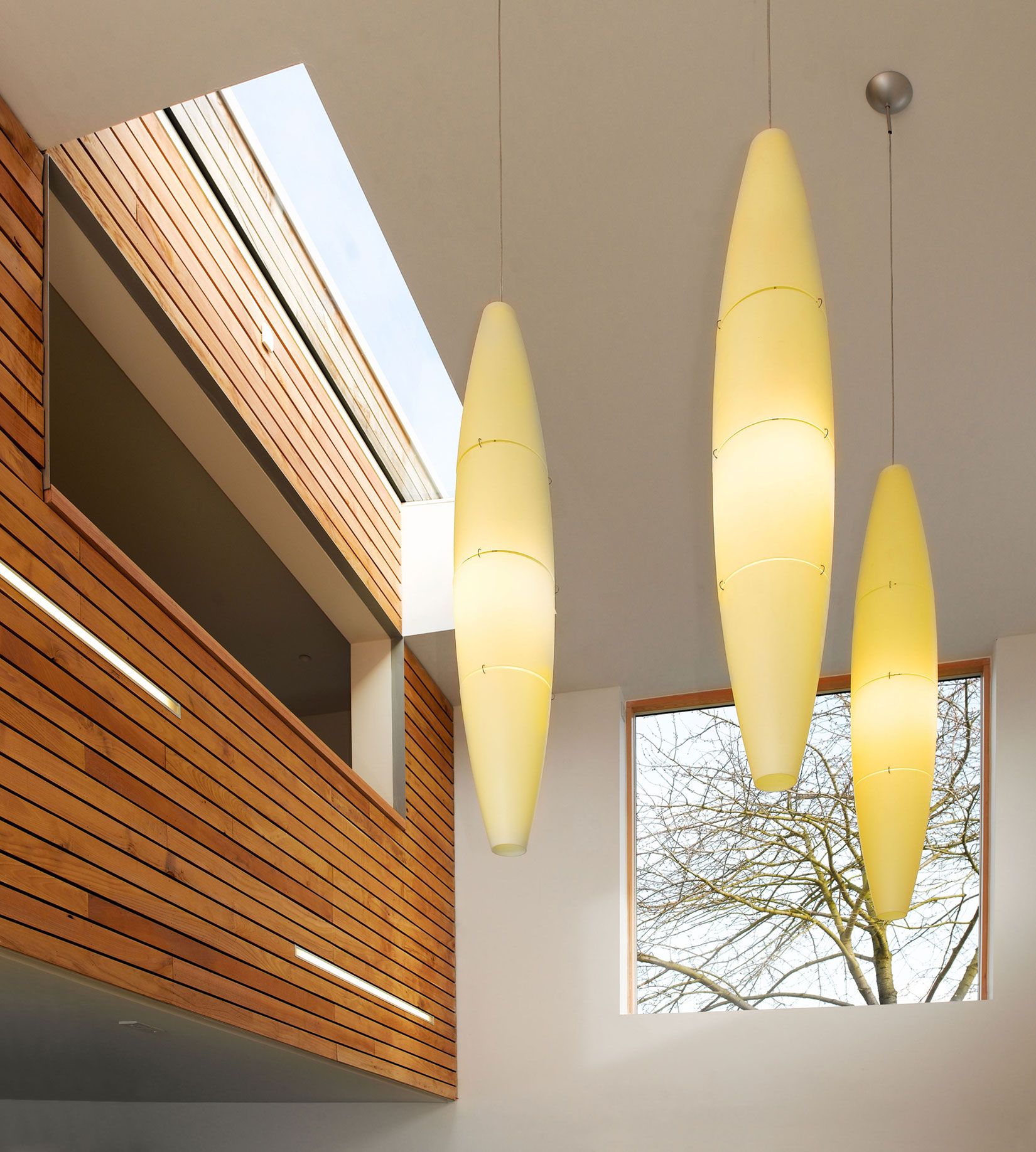 Uique Pendant Wood Yellow Unique Pendant Lamp With Wood Wall Cladding Interior Family Rustic House Design Ideas Architecture Captivating Rustic Family Home Designed For A Retired Couple