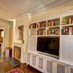 Bookshelves And Cabinet White Bookshelves And White Tv Cabinet On Hardwood Floor And White Ceiling Near The Fireplace  Adorable TV Cabinet To Keep Your TV In Living Room 