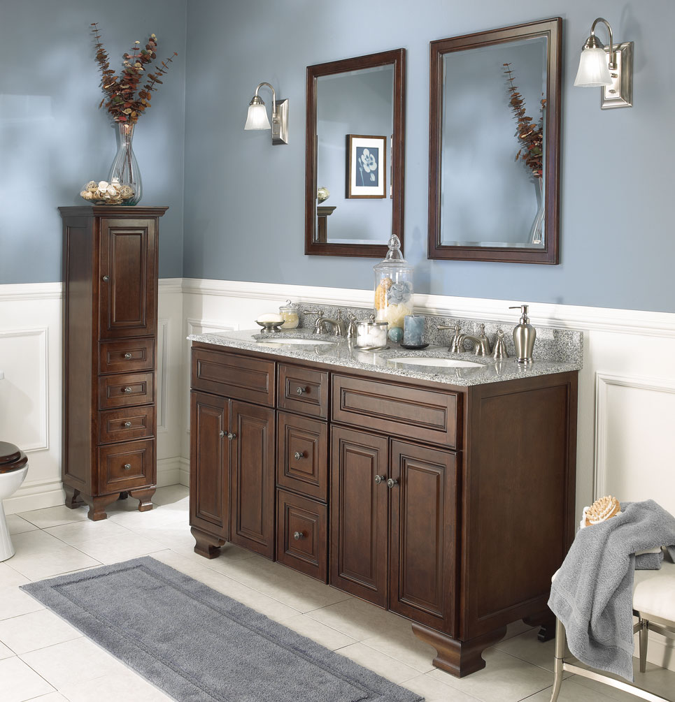 Wainscoting Design Runner Beautiful Wainscoting Design Also Blue Runner Rug And Contemporary Dark Wood Bathroom Vanity Cabinets Bathroom Striking Into Modern Bathroom With Various Vanity Cabinets