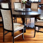 High Back Laminate Contemporary High Back Chairs Feat Laminate Floor Idea Also Trendy Round Dining Table With Black Color Dining Room  Round Dining Tables Creating Eternal Relationship With Your Family 