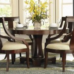 Round Dining Yellow Cool Round Dining Table With Yellow Flower Centerpiece Plus Black Bay Window Curtain Also Trendy Wooden Chairs Design Dining Room  Round Dining Tables Creating Eternal Relationship With Your Family 