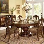 Room With Table Dining Room With Awesome Round Table Design Plus Metal Chandelier Also Luxury Rectangular Rug And Carving Wood Chairs Dining Room  Round Dining Tables Creating Eternal Relationship With Your Family 