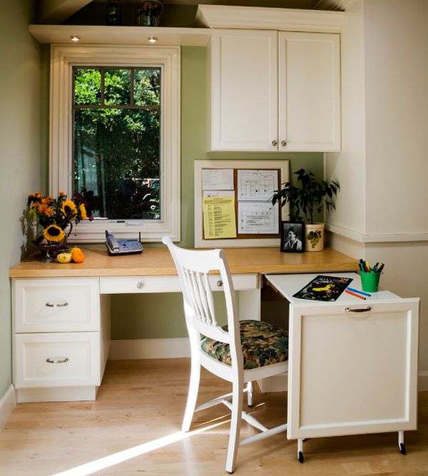 White Chair Office Charming White Chair Coupled With Office Desk Inside Home Office With Extra Space Office On Wooden Floor Office  Home Office Interior For More Comfortable Working Times 