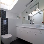 White Themed Completed Cool White Themed Attic Bathroom Completed With White Painted Floating Vanity And Hanging Lamps Also Square Sink Bathroom Small Bathroom Interior Ideas To Conceal The Lack Of Space