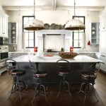 Industrial Kitchen With Enchanting Industrial Kitchen Room Furnished With White Kitchen Bar Under Pendant Lamps Also Black Stools And Cabinet On Wooden Floor Kitchen Kitchen Fixture Ideas Showing The Cooking Area Character