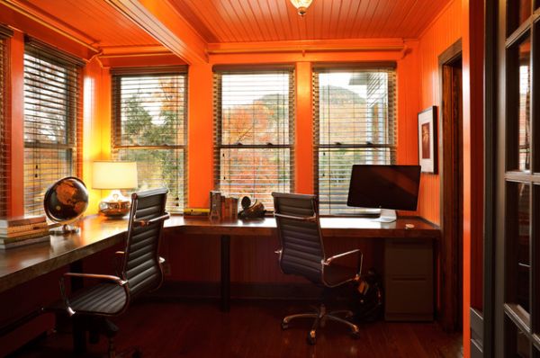 Shared Office Wood Modern Shared Office Design On Wood Flooring Ideas Completed Swivel Chairs And Floating Computer Desk Office  Home Office Interior For More Comfortable Working Times 
