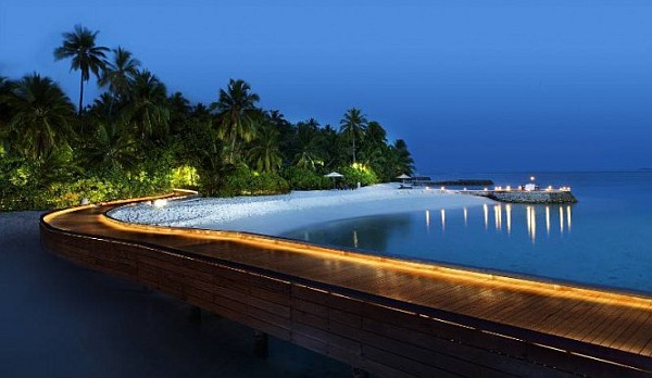 And Wooden The Sea And Wooden Deck Connection The Other Area Architecture  Wooden Building Set In Spectacular Maldives Resort 