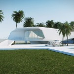 Design Wave From Stunning Design Wave Beach House From Distance View Appearing WHite And Stylish Architecture Between Green Beach Landscape Architecture  Modern Home Architecture With Futuristic Design 