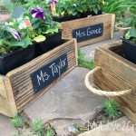 Ideas Of For Stunning Ideas Of Label Planters For Outdoor Usage Made From Wood Placed On Stone Pathway With Rope For Hanger Outdoor Beautiful Backyard Ideas Prettifying Your Outdoor Space