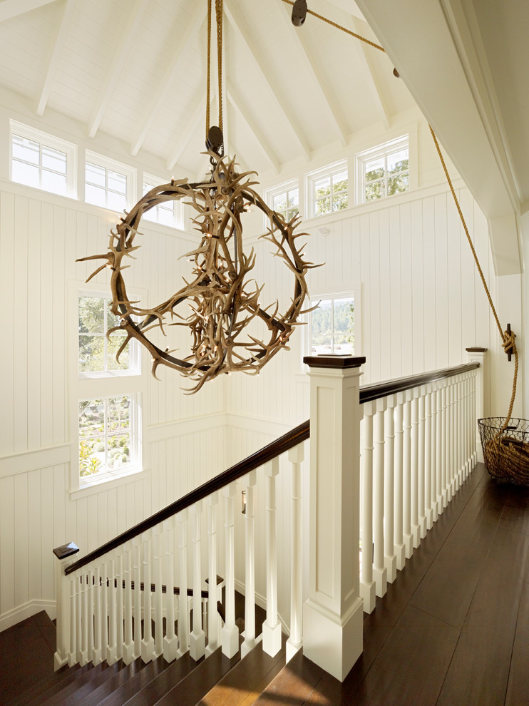 Antler Pendant Illumination Uncommon Antler Pendant Installed As Illumination Above Calistoga Farm House Total Concepts Stairwell Interior  Epic Farm House With Cozy Traditional Interior In California 