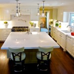 Kitchen With White White Kitchen With Quartz Countertops White Cabinets Coupled With Mint Colored Stools Interior  Sleek Quartz Countertop White Cabinet For Elegant Interior Design 