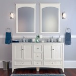Bathroom Vanity Paint Amazing Bathroom Vanity With White Paint Color Feat Frosted Mirror Idea And Blue Area Rug Design Bathroom Elegant Contemporary Bathroom With Chic Cabinet Ideas