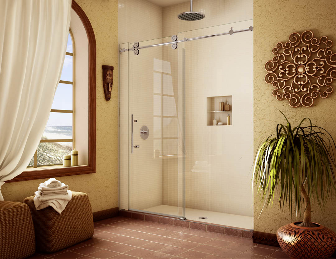 Cube Braid Under Awesome Cube Braid Ottomans Put Under Arch French Window With White Curtain Set Beside Modern Frameless Shower Door Bathroom Frameless Shower Doors Perform Gorgeous Design