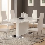 Wall Paint Shag Gray Wall Paint Design Plus Shag Area Rug Idea And Modern White Dining Furniture Set Dining Room  Delivering The Meaning Togetherness By Enthralling Modern Dining Sets 