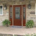 Exterior Focus Wooden Home Exterior Focus On Beautiful Wooden Combined With Glass Front Entry Door Feat Rustic Wall Lamps And Potted Fern Plants Exterior  Astonishing Front Entry Door For Your Façade 