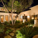 Stepping Stones Landscape Lovely Stepping Stones Feat Contemporary Landscape Lighting Idea And Oversized Tree Centerpiece Exterior  Landscape Lighting Ideas For Beautiful Exterior Design 