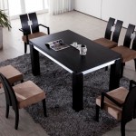 Indoor Area Modern Luxury Indoor Area Rug Feat Modern Black Dining Furniture Set With Rectangular Table Idea Dining Room  Delivering The Meaning Togetherness By Enthralling Modern Dining Sets 