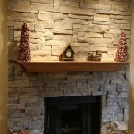 Christmas Shelf Twin Rustic Christmas Shelf Decor With Twin Artificial Trees And Tiny Clock Feat Great Stone Fireplace Surround Idea Decoration  Bring Warm Rustic Atmosphere Into Your Home With Stone Fireplace Surround 