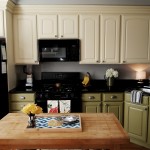 Wooden Island Plus Small Wooden Island Table Design Plus Black Appliances Feat Pretty Two Tone Kitchen Cabinet Colors Kitchen Charming Cabinet Colors Making Over Kitchen In Short Time