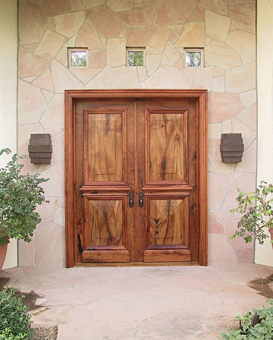 Flagstone Wall Little Wonderful Flagstone Wall Design Plus Little Square Fanlights And Beautiful Wood Double Front Entry Door Exterior  Astonishing Front Entry Door For Your Façade 